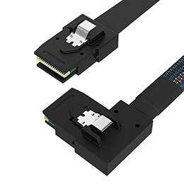 Mini SAS SFF-8087转SFF-8087右弯 服务器数据线