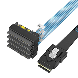 MINI SAS SFF-8087转4SFF-8482一体式 服务器硬盘毗连线