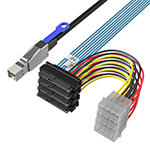HD Mini SAS SFF-8644转4SFF-8482+大4P 服务器硬盘数据线