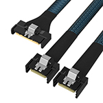 Gen5 MCIO 8X 转 2MCIO 4X 服务器数据线 Gen5 Mcio 8X转接线