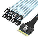 SlimSAS SFF-8654 8i转8SATA 服务器硬盘毗连线