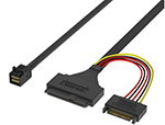 HD Mini SAS SFF-8643转U.2U.3 SFF-8639+15P SATA硬盘数据线